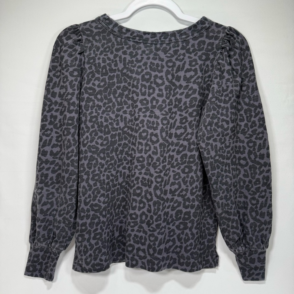 Loft Women's Lightweight Sweatshirt XS Extra Small Cheetah Print Shirt Popover - Picture 2 of 5